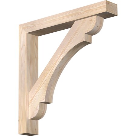 Ekena Millwork Olympic Block Smooth Bracket w/ Offset Brace, Douglas Fir, 5 1/2"W x 36"D x 36"H BKT0604X36X36OLY05SDF